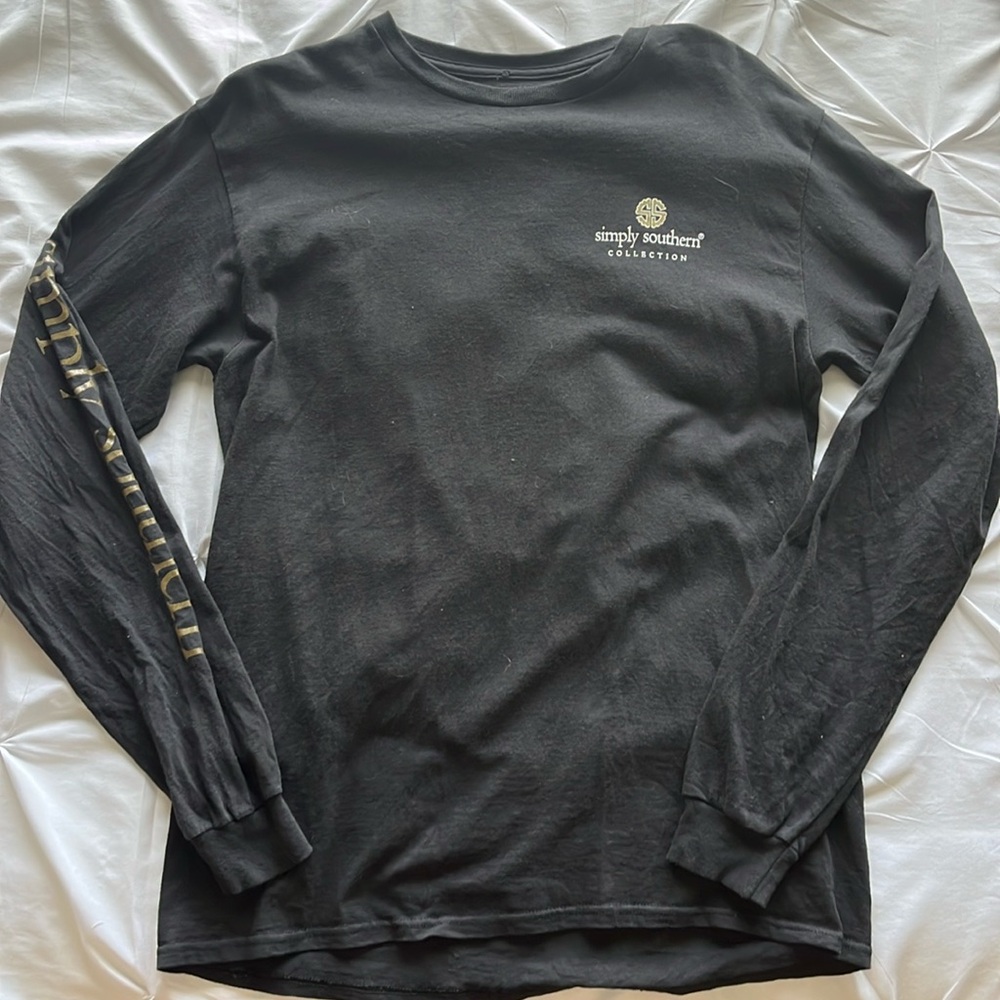 simply southern black long sleeve christmas t shirt